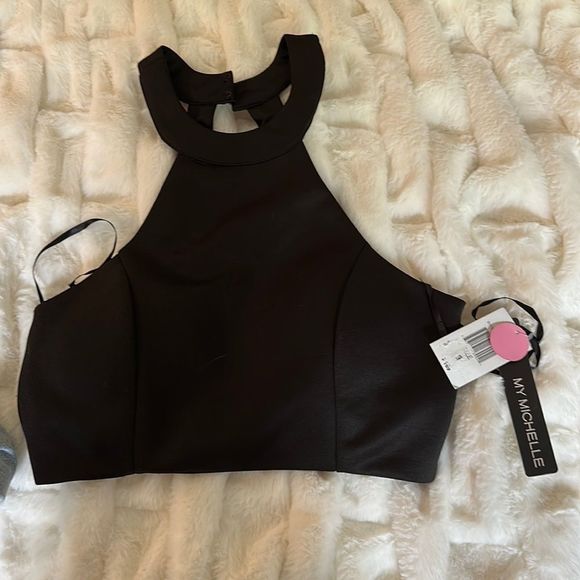 MY MICHELLE, nwt, black crop top Sz 9 - Picture 1 of 11